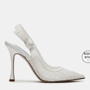 Steve Madden BRI WHITE LACE PEARL Heels
